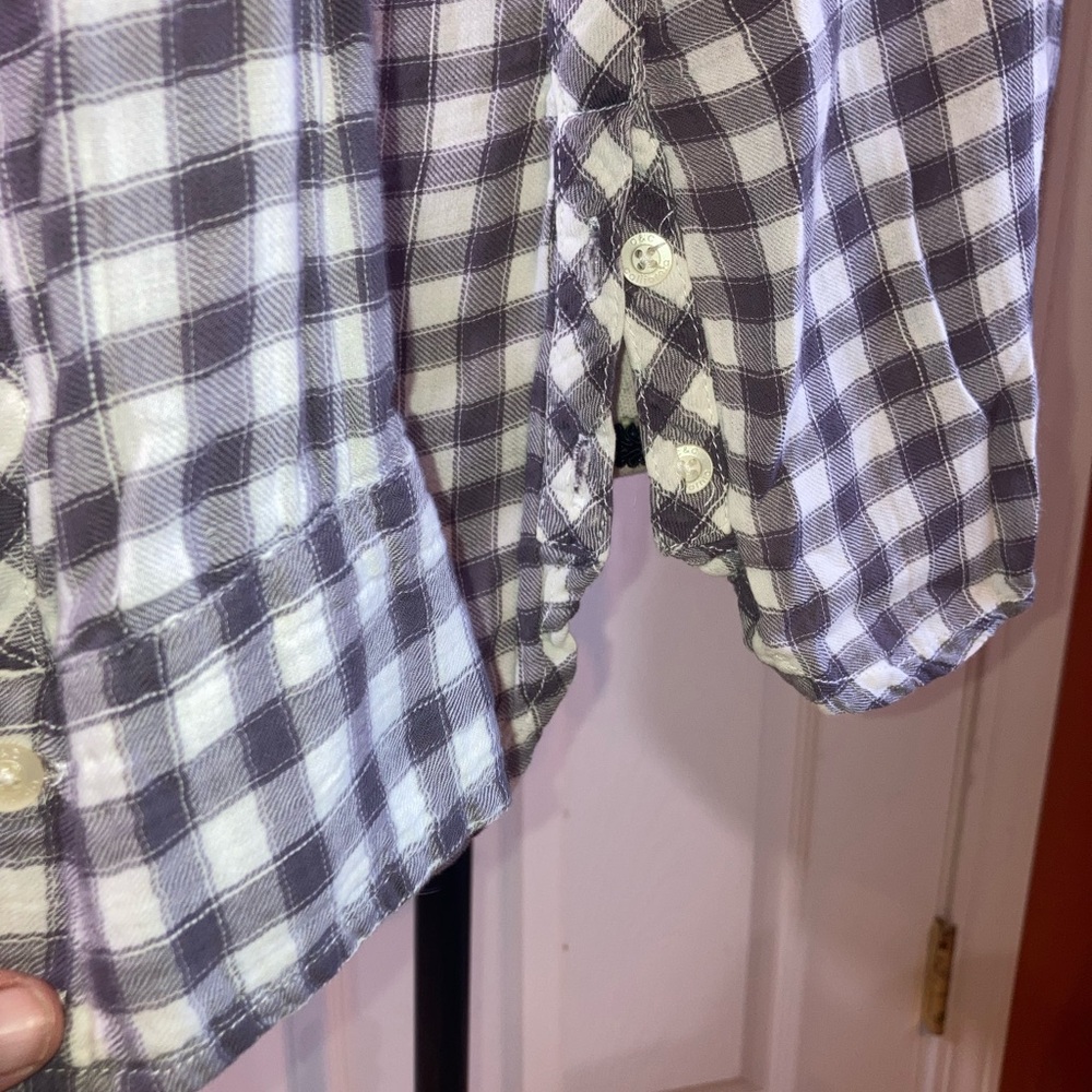 C & C California Womens Collared Button Down Plaid Long Sleeve Shirt S - Picture 4 of 6